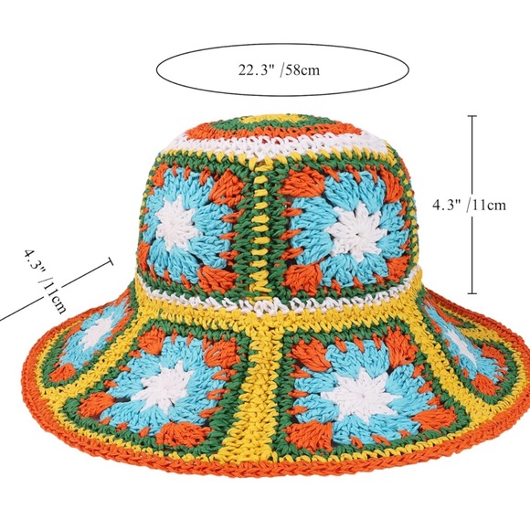 Boho Crochet Straw Hat - Picture 5 of 10